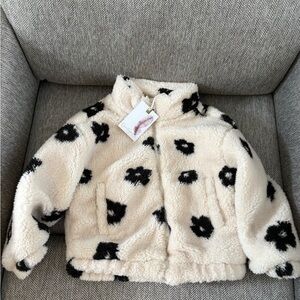 Jessica Simpson toddler Cream and Black Floral Puffer Jacket size 3T NWT